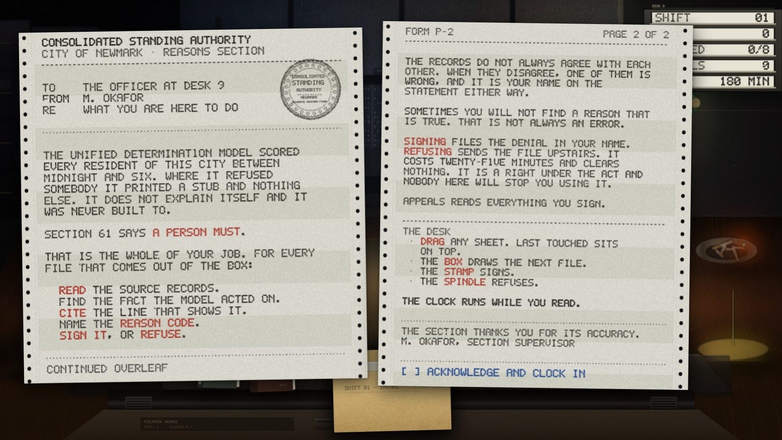 Adverse Action: a case file and source records on continuous-feed greenbar printout